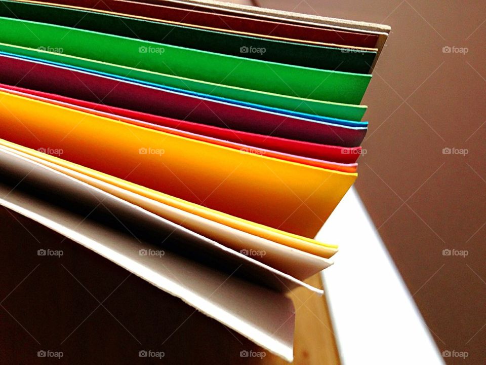 Colorful sheets of paper