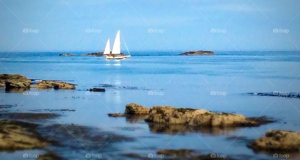 Sailing boat portrush. Sailing boat in portrush 