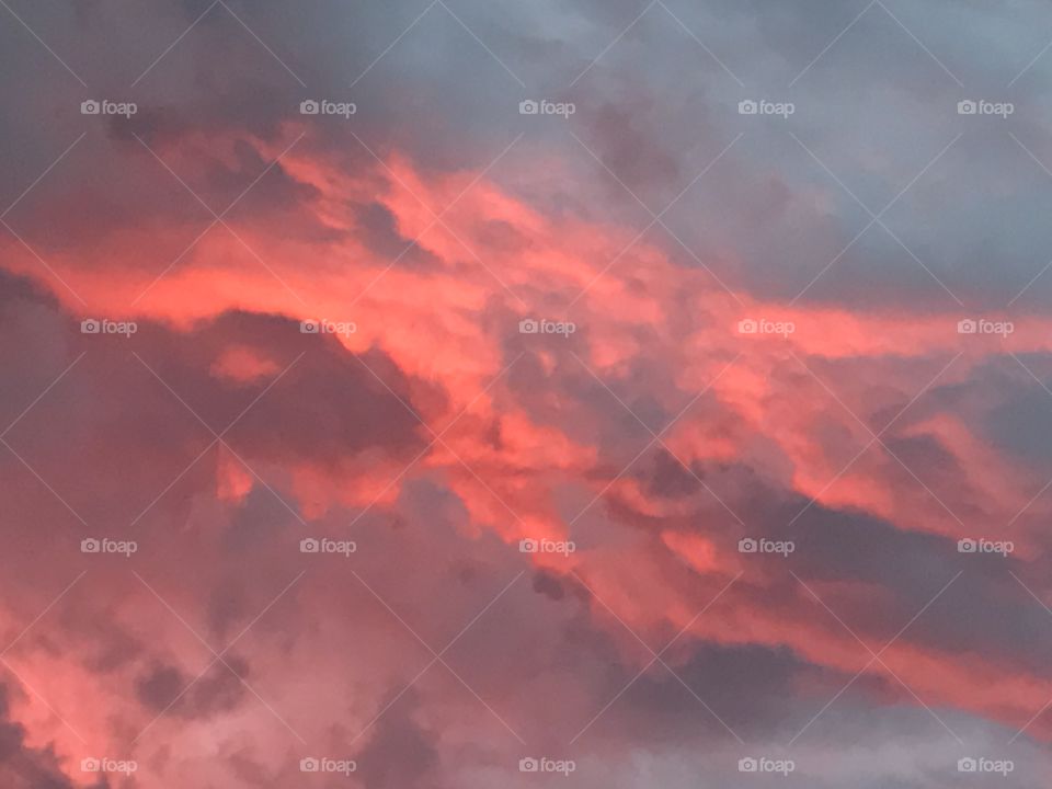 Sunset and storm clouds