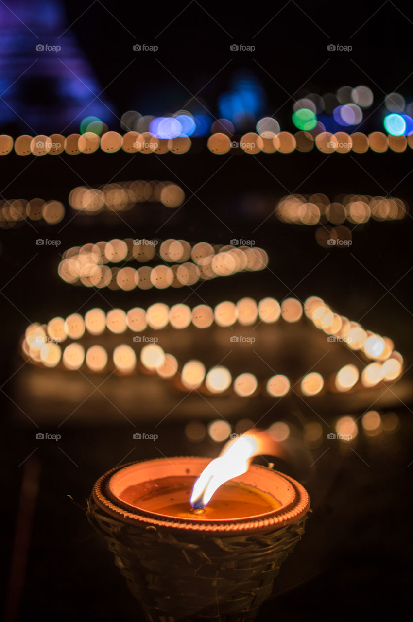 candle light bokeh at night