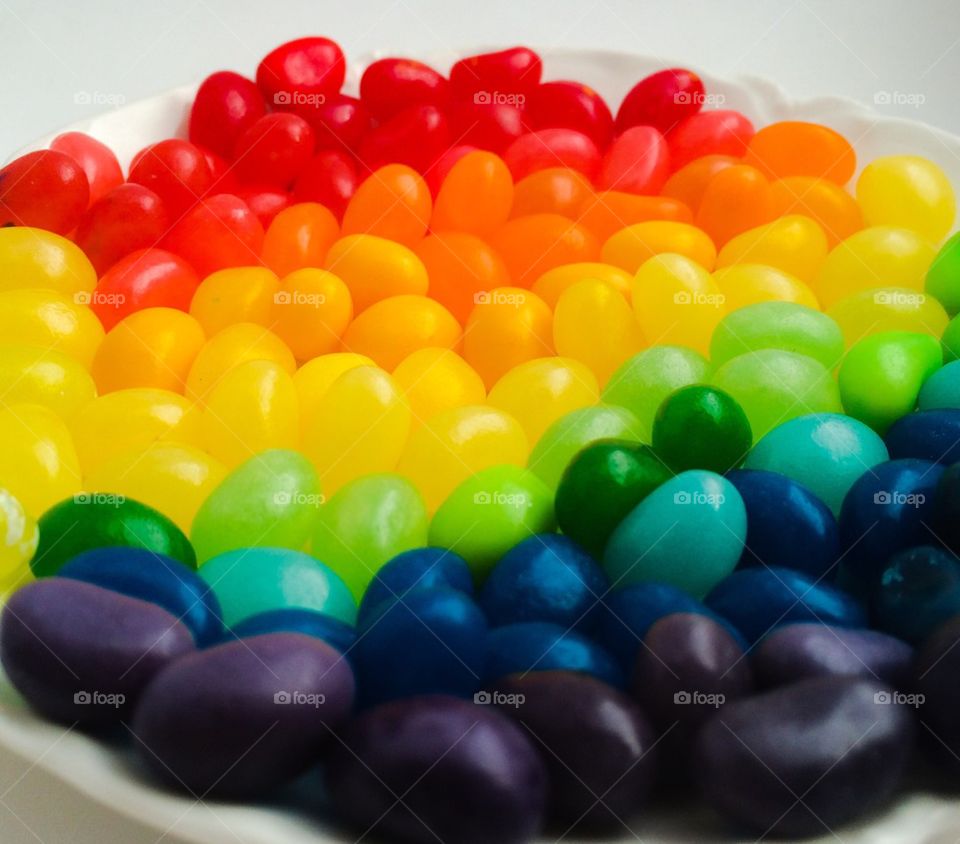 Rainbow Jelly Beans with Purple First