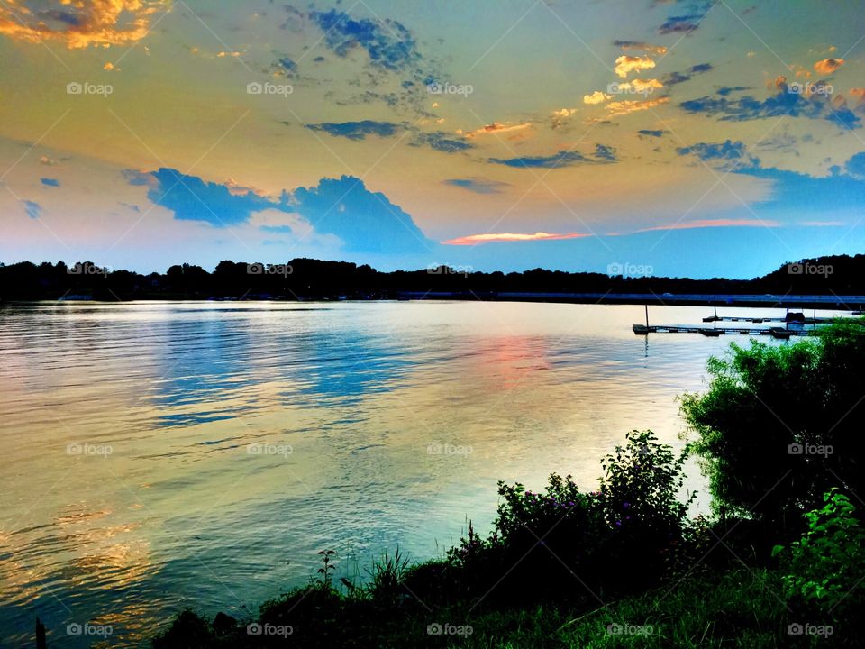 Cool sky over the lake