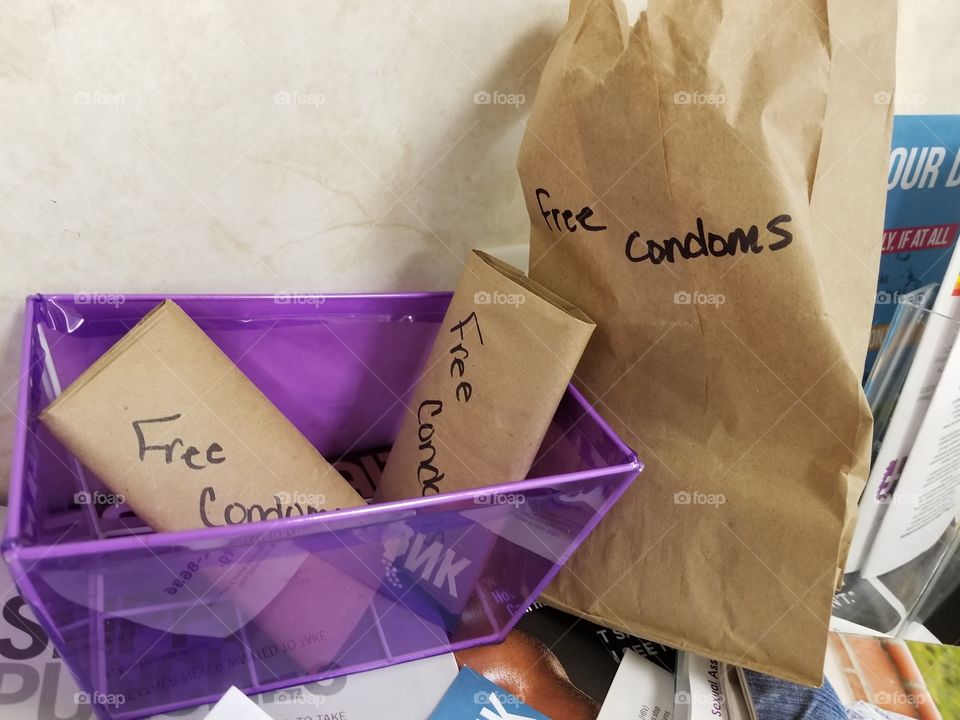 Free condom bin