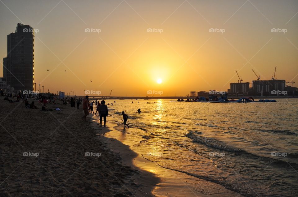 Sunset, Dawn, Beach, Water, Sea