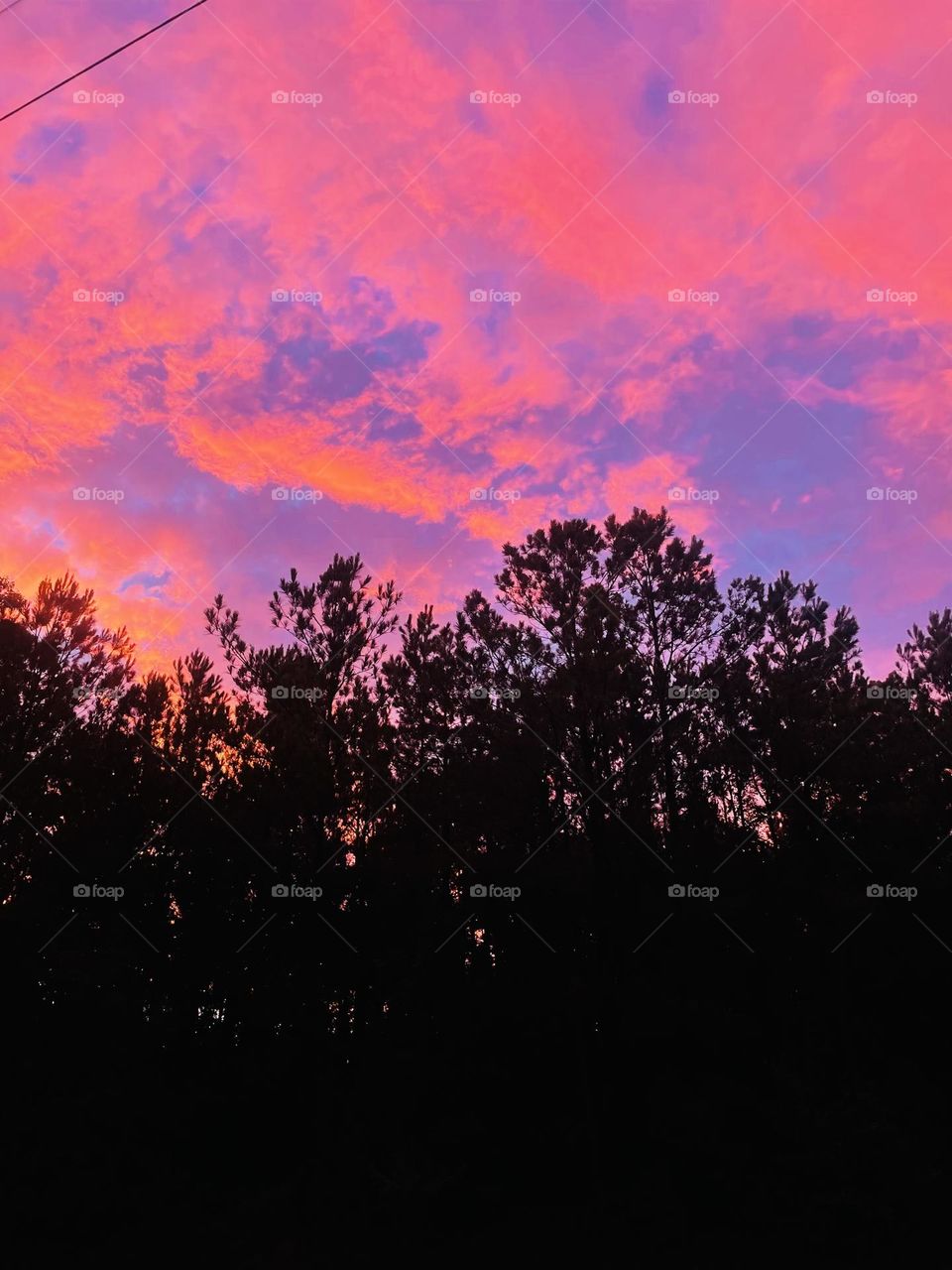 Colorful Georgia summer sunset sky