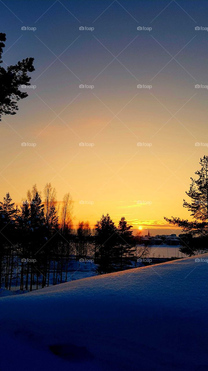 sunset....On the topp of the Hill...Luleå