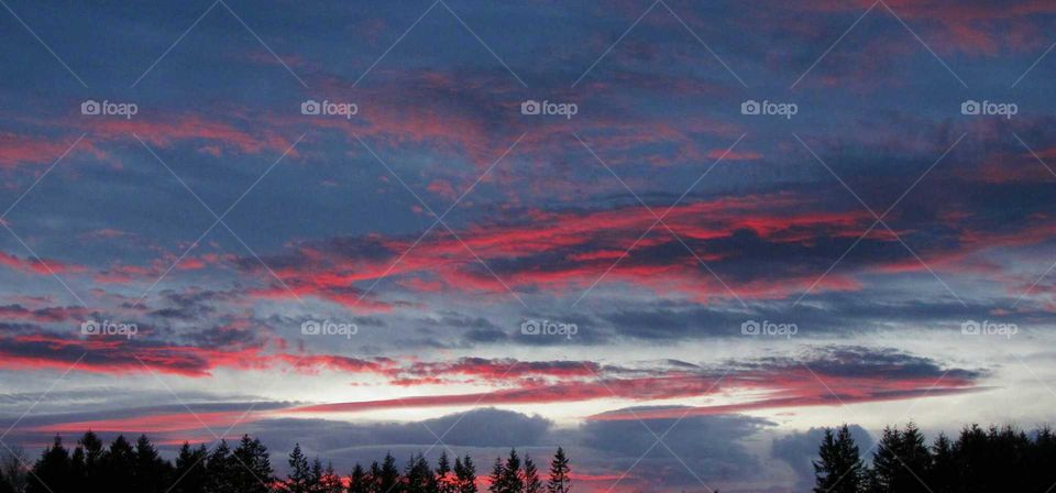 Red sky sunrise