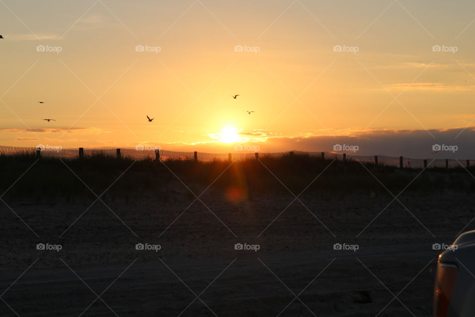 Duxbury beach sunset 