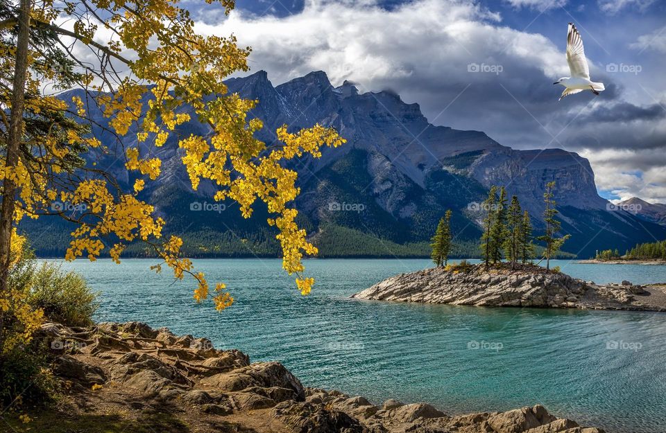 Beautiful mountain and lake scenery