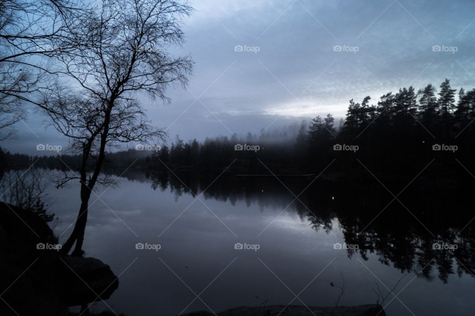 Steinbruvann by night. Oslo, Norway. 