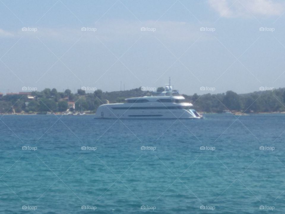 Big boat on a sea in Greece