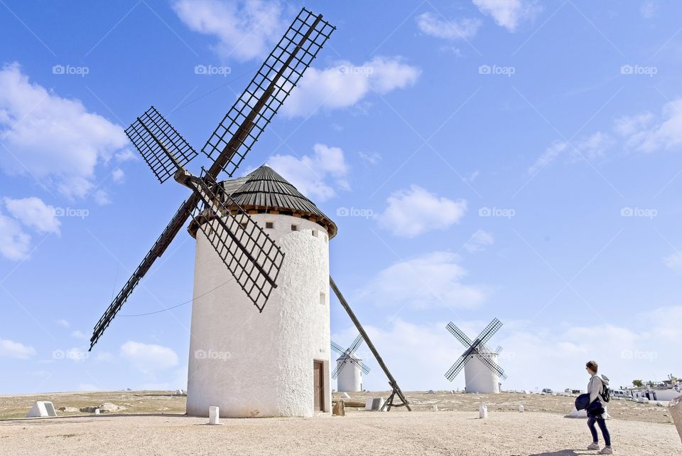 Traditional windmills in Spain