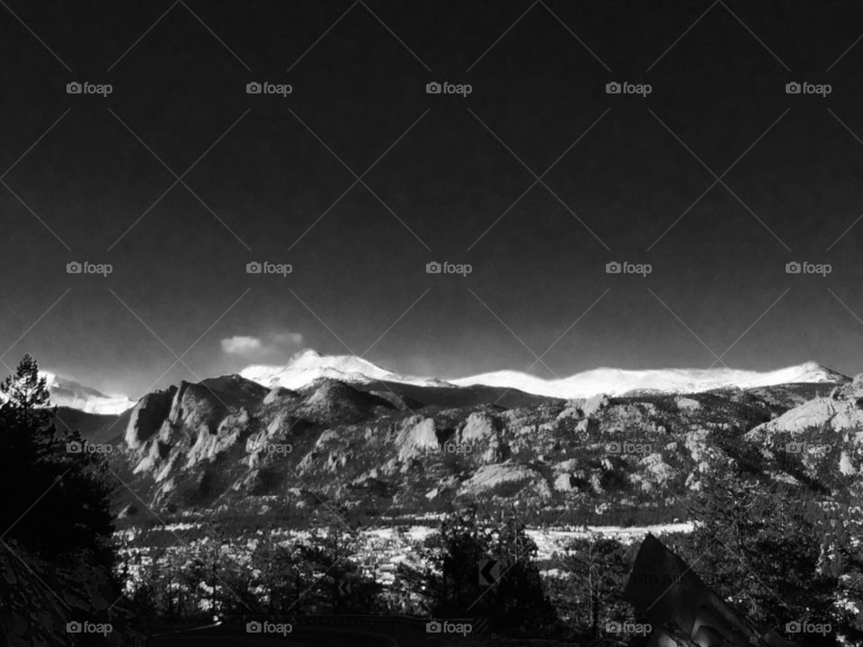 Mountains. Black and white