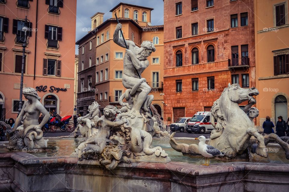 Fuente de Neptuno, Giacomo della Porta - Piazza Navona (Roma - Italy)