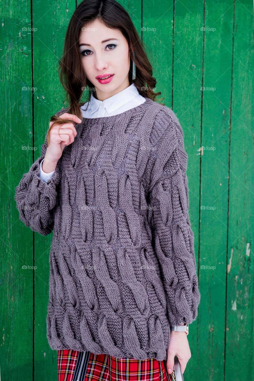 Fashiongirl in knitwear