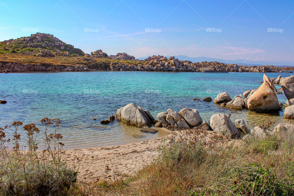Lavezzi Islands in Corsica. Beautiful landscape, idyllic beach.