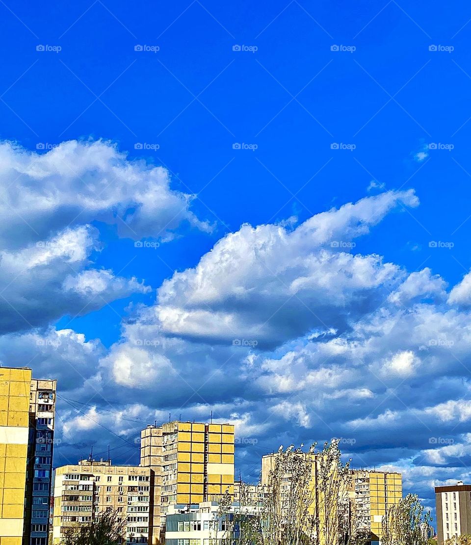 Sky in the afternoon, fall season.