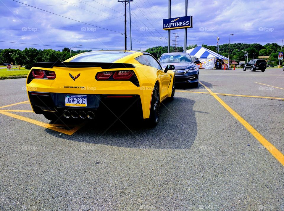 yellow corvette