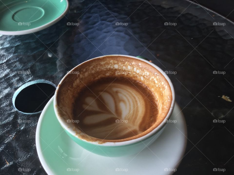 Delicious cappuccino in the nice cafe 