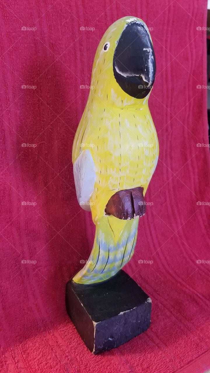 Yellow Wooden Parrot