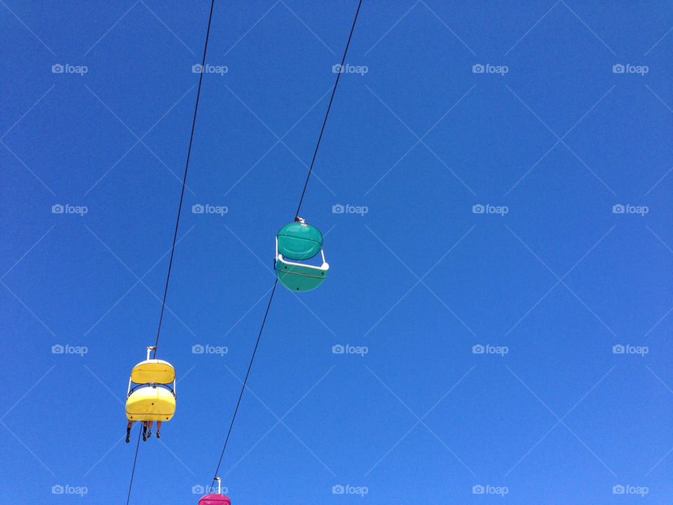 Cable cars in Santa Cruz, California 