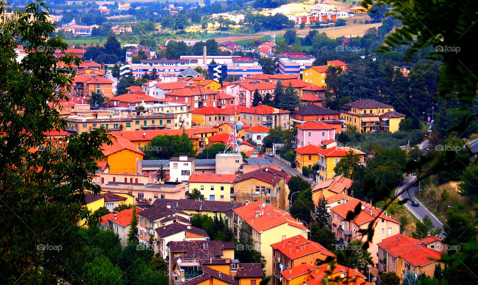 High angle view of cityscape