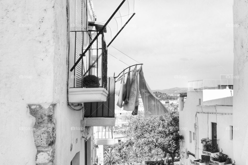 Clothes drying outside a flat in old town