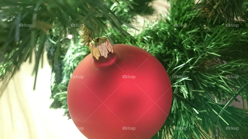 Christmas tree red bauble