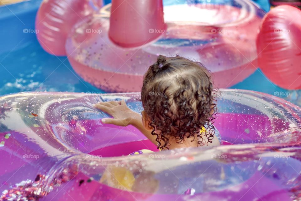 Colorful pool floats 