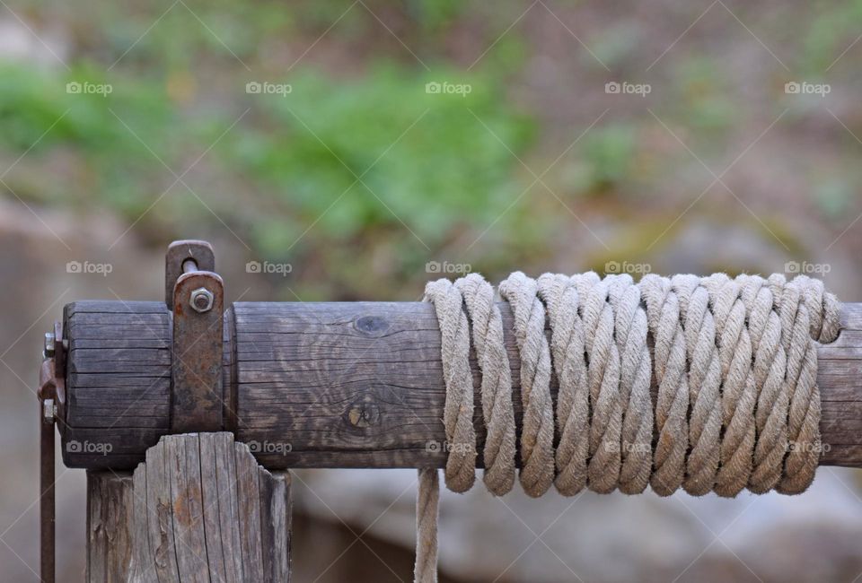 old wodden winch