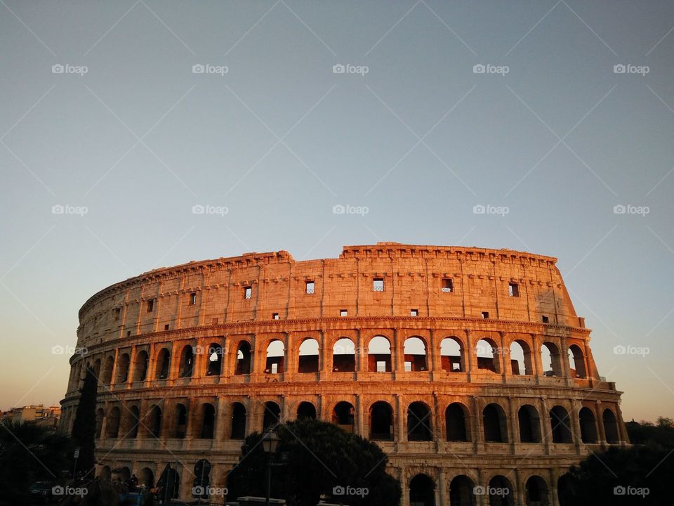 Colosseum during the evening. Its beatiful at all the hours. Roma caput mundi