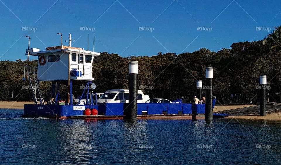 Island Barge with Cars loading