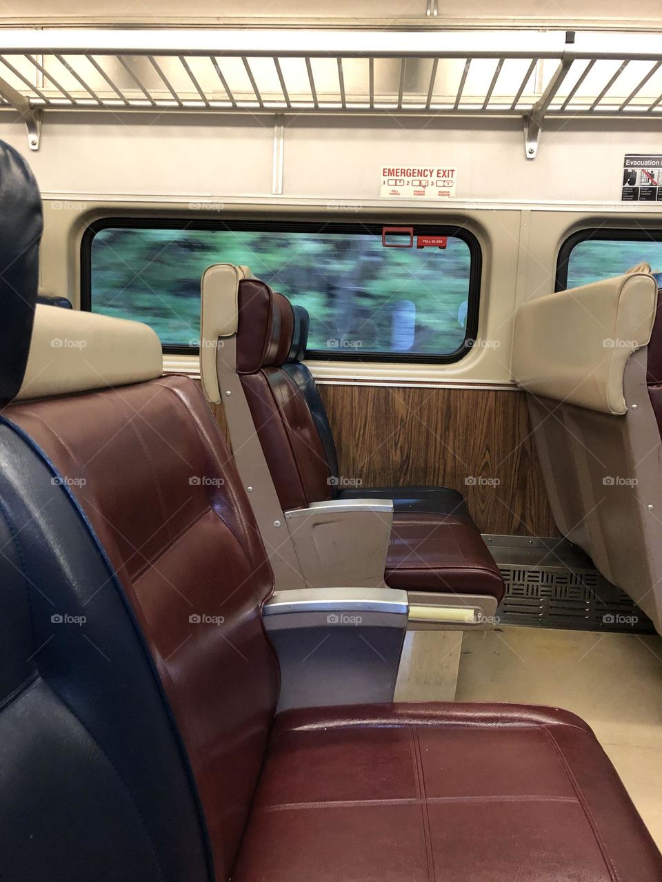 Life in motion, empty commuter train to New York City