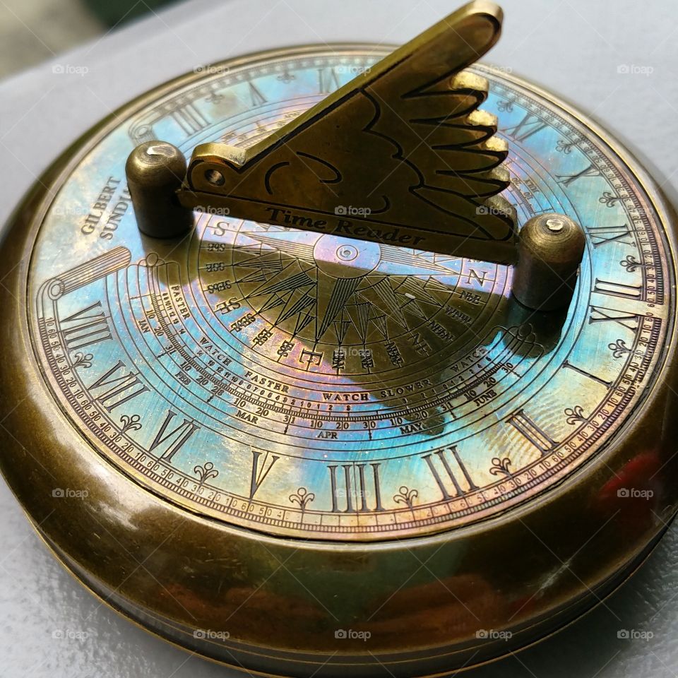 A Beautiful Sundial. I saw this shining in the sun and thought it would make a beautiful picture.