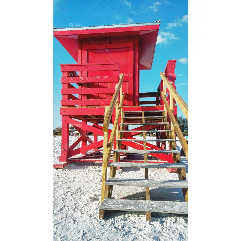 Red Beach Hut Siesta Key Florida USA