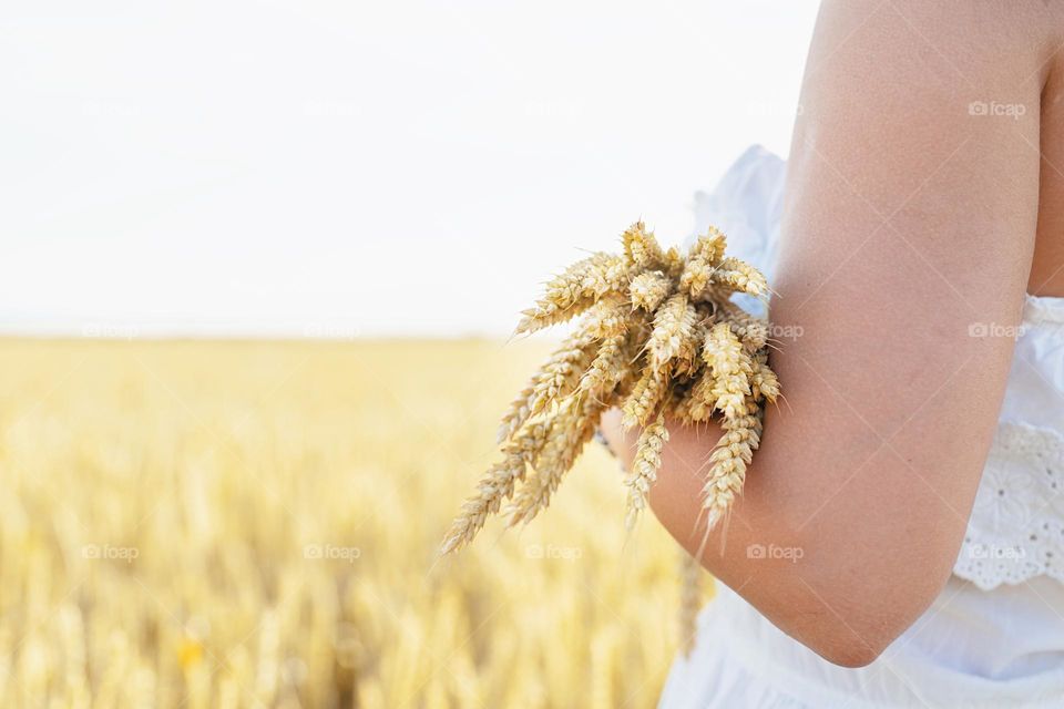 woman in wheat field