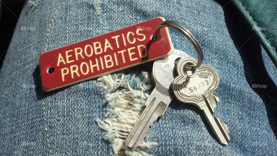 aerobatics prohibited . the keys to an airplane