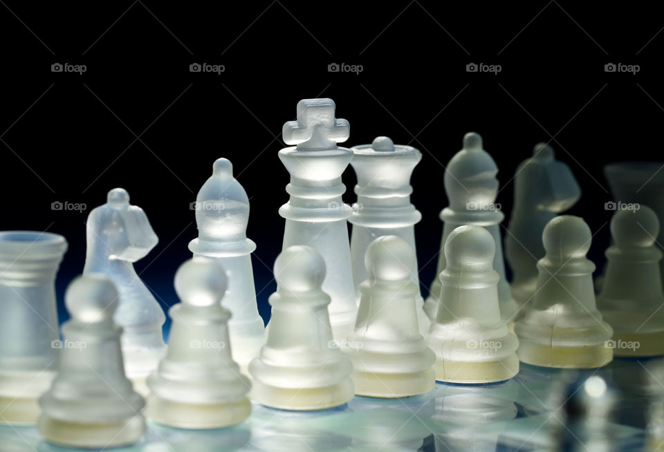 glass chess set with back light