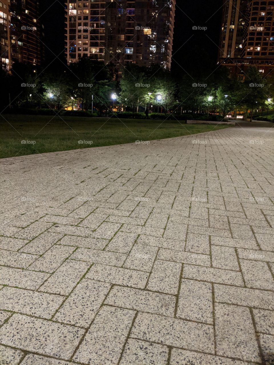 pathway at night