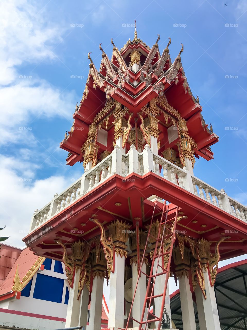 Belfry at Bangpennuar Temple , Thailand