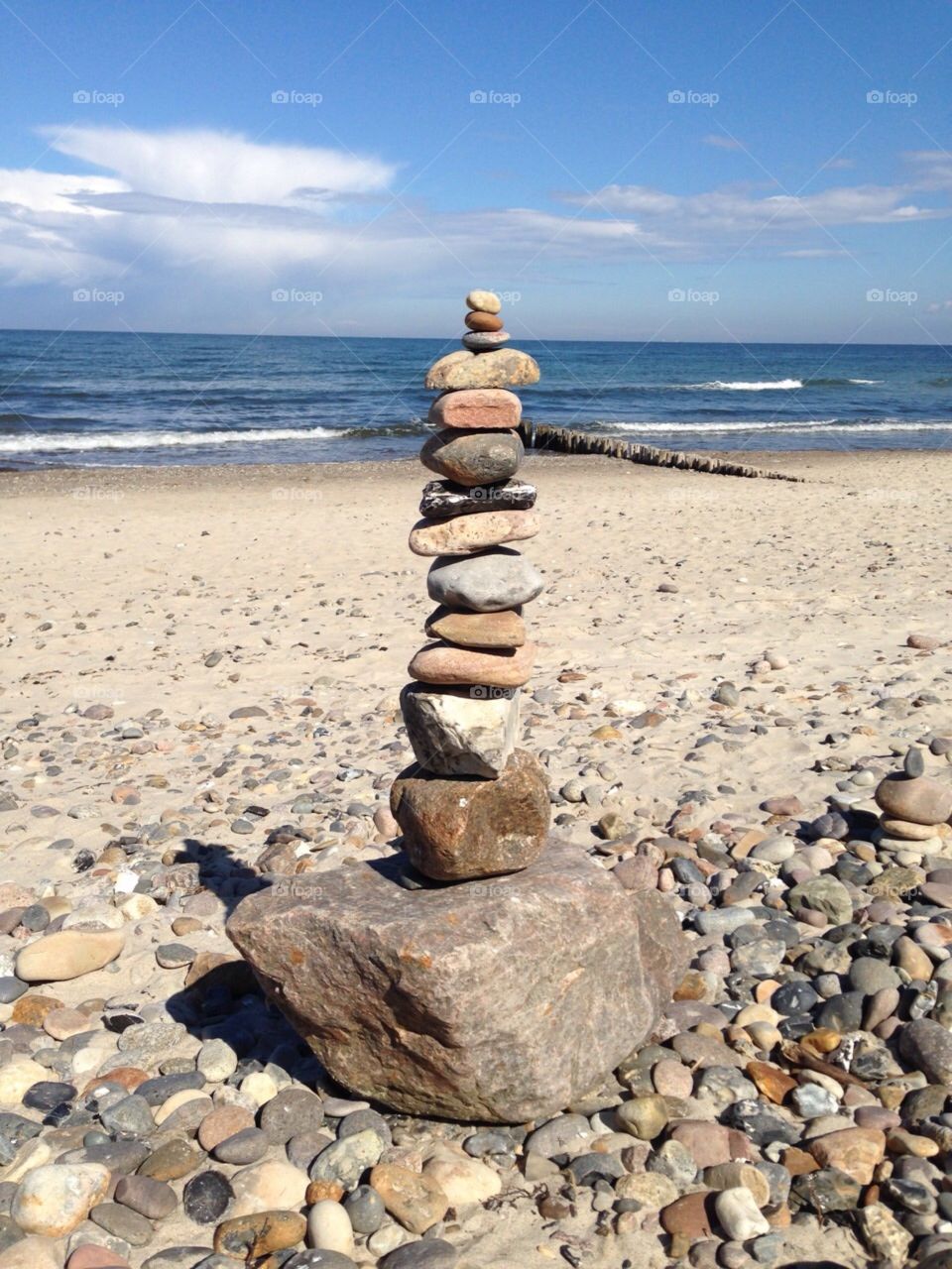 Beach, Sea, Rock, Balance, Water