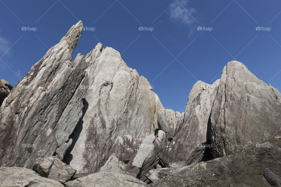 Landscape of stones in Lagoinha do leste in Florianopolis Santa Catarina Brazil