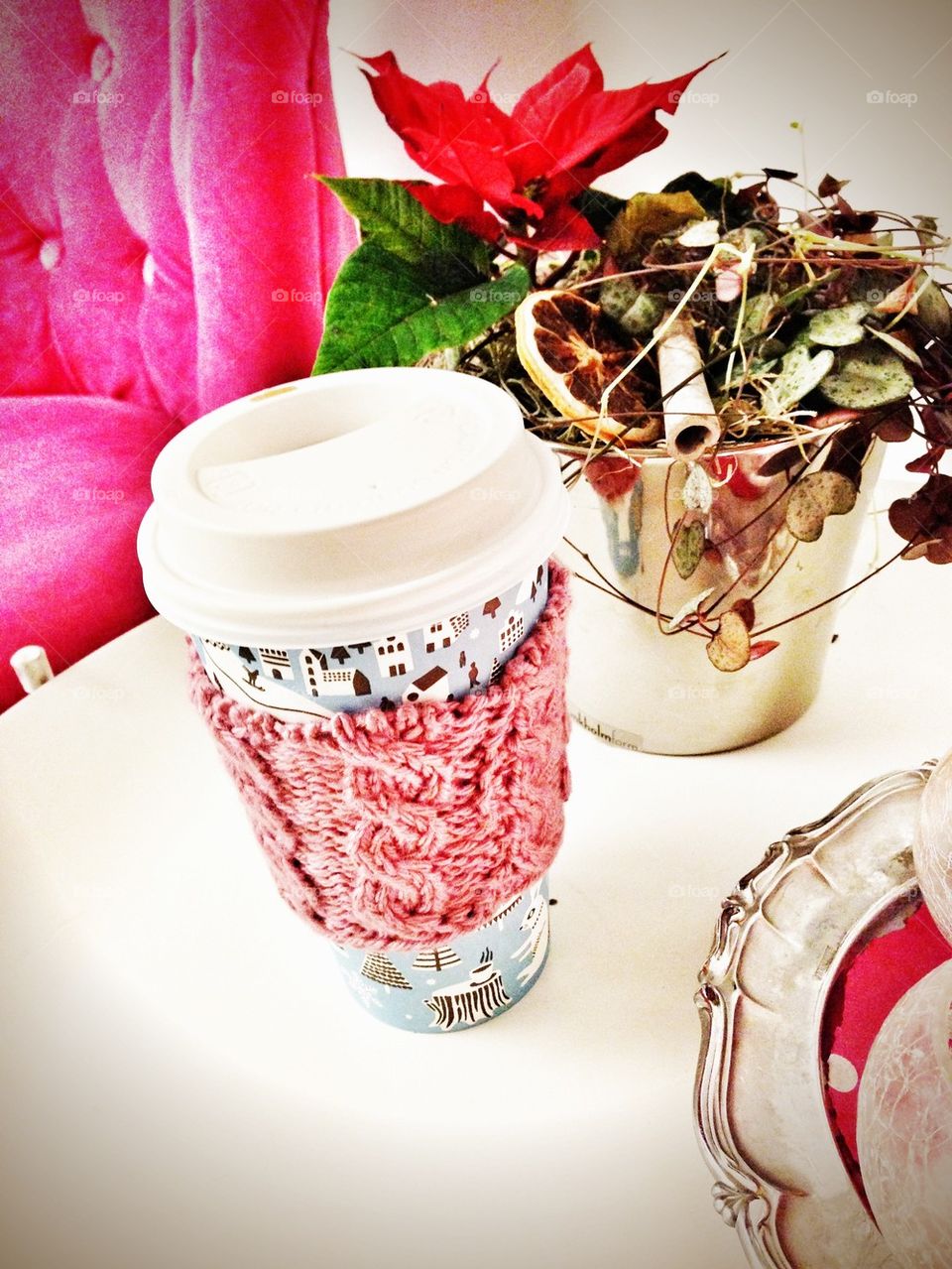 soy latte in winter sweater