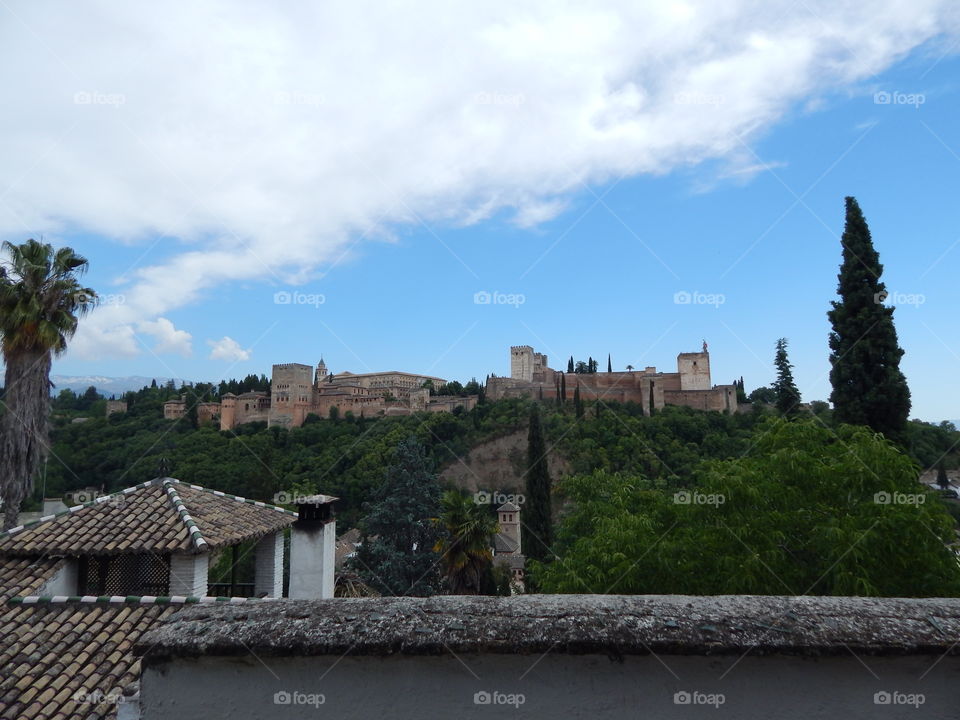 The Alhambra in Granada, Spain in the summertime 
