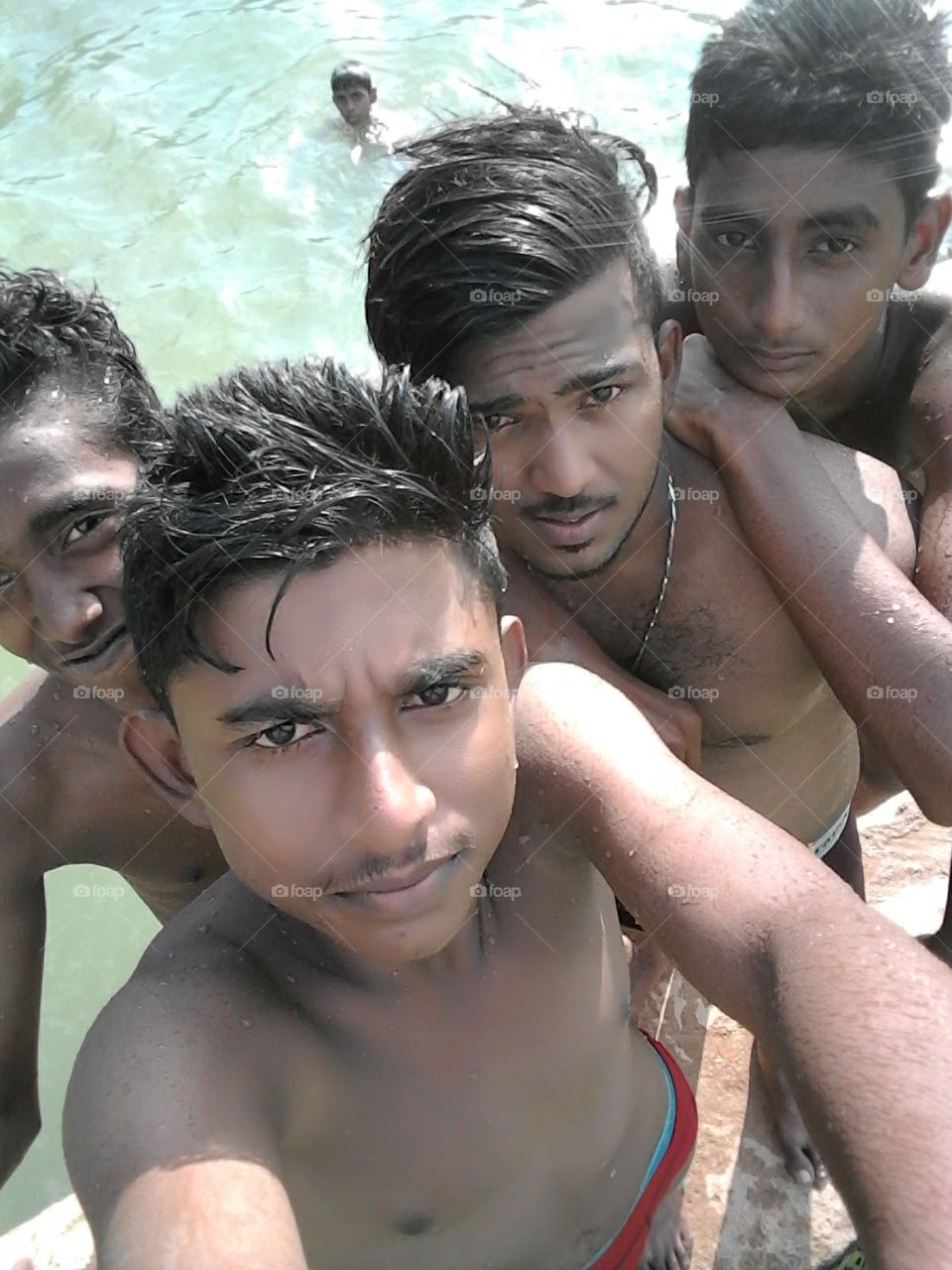 today enjoy with my friends in pool...