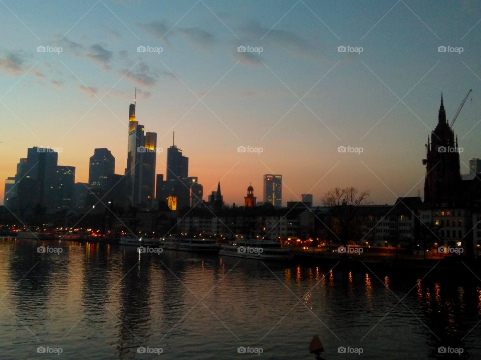 Frankfurt, Stadt, Town, Sundown