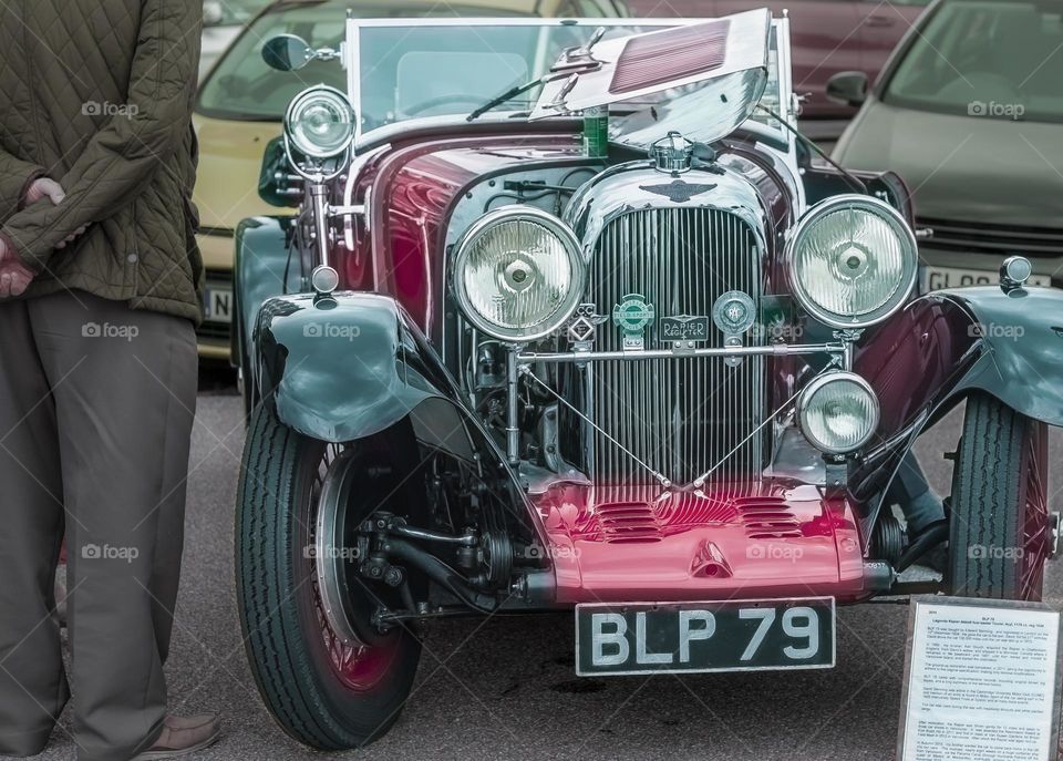 A bright red Lagonda Rapier Abbott 4 seater tourer car (1934) 