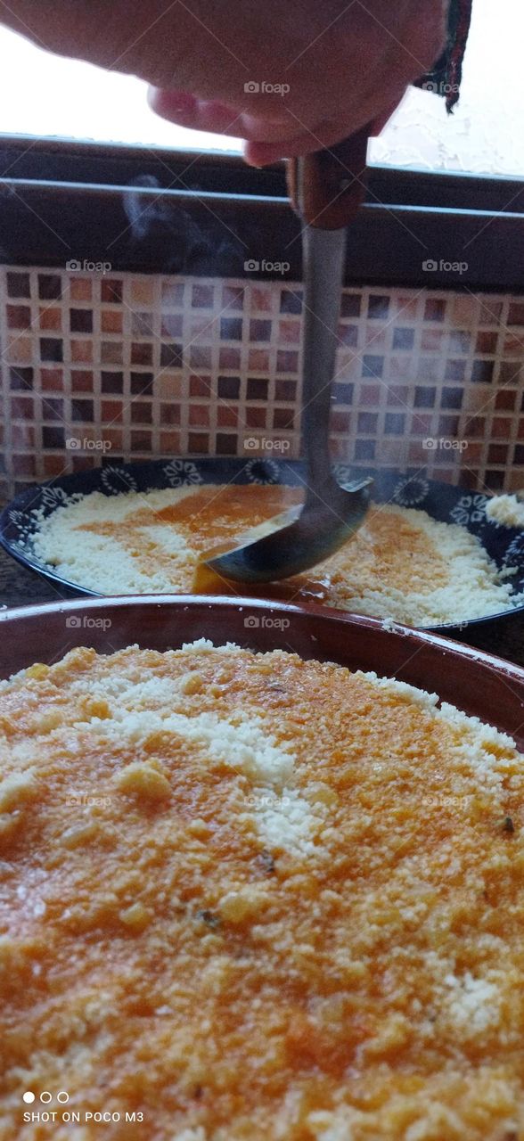 two plates of couscous, famous food in Morocco