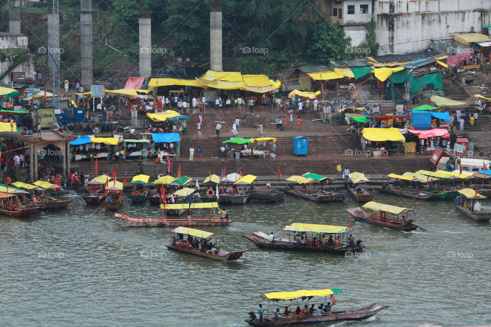 boats in riverbank