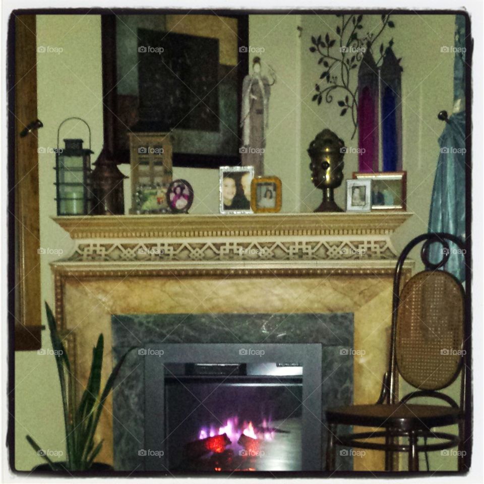 Cozy corner. our new fireplace